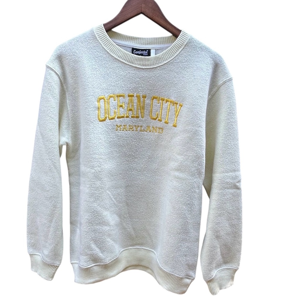Ocean City Maryland Comfortex USA Women’s Crewneck Sweatshirt Size L Yellow